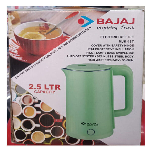 Bajaj MJK-18T Electric Kettle - 2.5 Liter - Lemon - Image 2