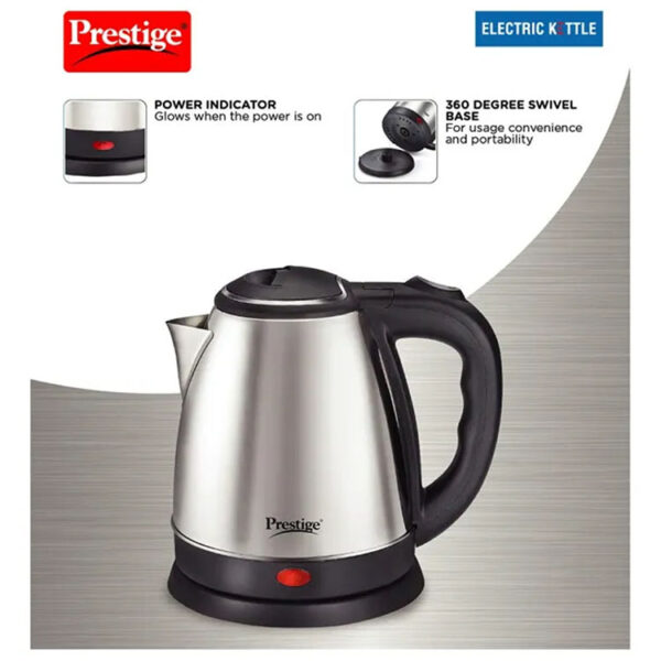 Prestige Electric Kettle - 2 Liter - Black And Silver - Image 3